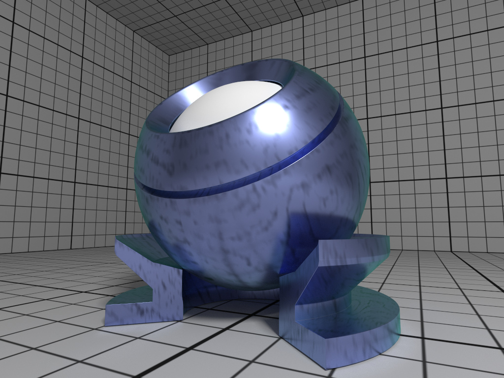 Rendering of a fictional Alloy material with textured color.