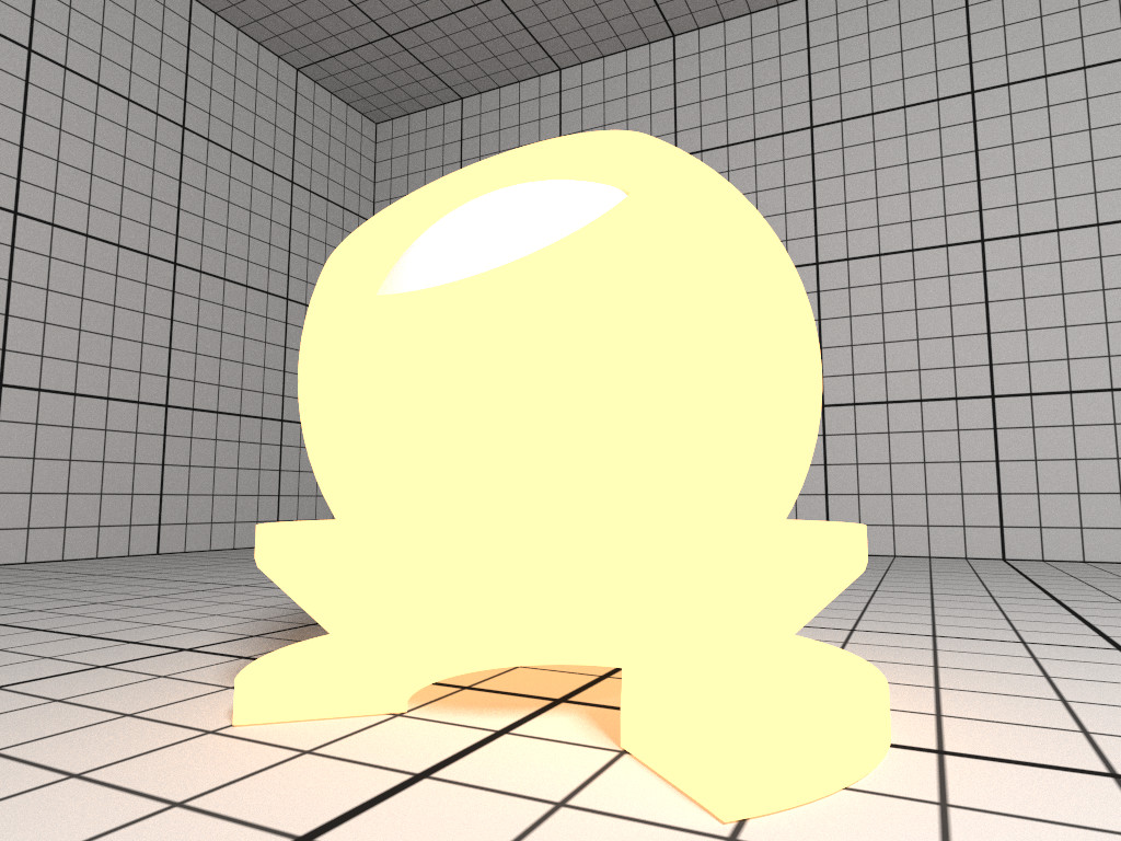 Rendering of a yellow Luminous material.